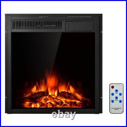 22.5 Electric Fireplace Insert Freestanding & Recessed Heater Log Flame Remote
