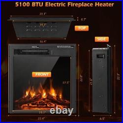 22.5 Electric Fireplace Recessed Insert with7-Level Adjustable Flame Brightness