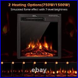 22.5 Electric Fireplace Recessed Insert with7-Level Adjustable Flame Brightness