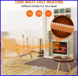 22 Electric Fireplace Insert Infrared Quartz Recessed Heater with Remote Contro
