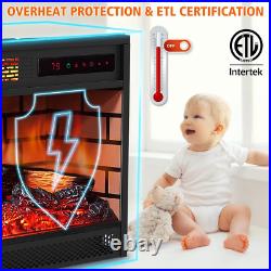 22 Electric Fireplace Insert Infrared Quartz Recessed Heater with Remote Contro