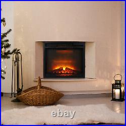23Embedded Electric Fireplace Insert Remote Heater Adjustable Flame 1500W Black