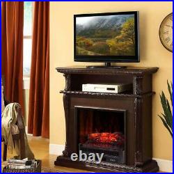 23 1400W Electric Fireplace Fake Log Insert LED Glowing Efficient Heating Black