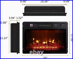 23 1400W Electric Fireplace Insert Heater Wireless Remote Control for TV stand
