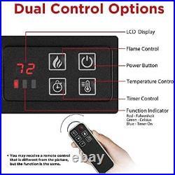 23 1400W Electric Fireplace Insert Log Heater, Remote Control Fireplace Black