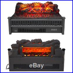 23 1400W Electric Fireplace Logs Heater Realistic Flame Hearth Insert Wood Fire
