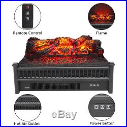 23 1400W Electric Fireplace Logs Heater Realistic Flame Hearth Insert Wood Fire