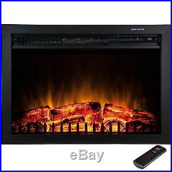 23 1400W Free Standing Insert Log Electric Fireplace Firebox Remote Control