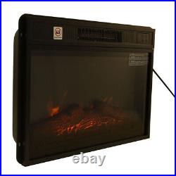 23 1400W Freestanding Electric Fireplace Insert Heater Adjustable Flame Remote