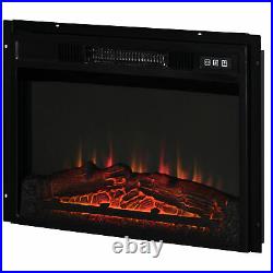 23 1400W Recessed Electric Fireplace Insert Heater with Realistic LED Log Flames