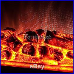 23 1500W Adjustable Tempered Glass Freestanding Logs Insert Electric Fireplace
