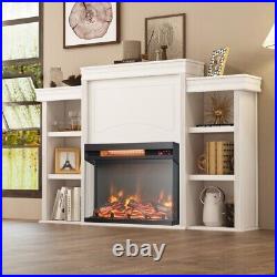 23 1500W Electric Fireplace 3-Sided Insert Heater With Thermostat Remote Control