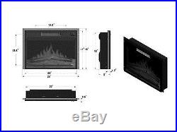 23 1500W Free Standing Insert Log Electric Fireplace Firebox Ventless 5200 BTUs