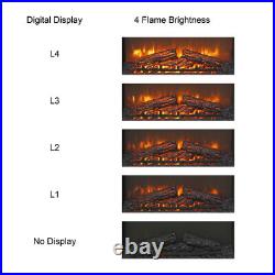 23'' 26'' Insert Electric Fireplace Ultra Thin Heater Log Set Realistic Flame
