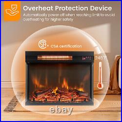 23 3-Sided Electric Fireplace Insert Heater 1500W withThermostat & Remote Control