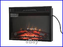 23 Electric Firebox Fireplace Insert Heater Log Tempered Glass Flame 5200 BTUs