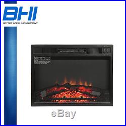23 Electric Firebox Fireplace Insert Heater Log Tempered Glass Flame 5200 BTUs