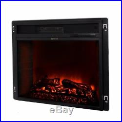 23 Electric Fireplace Heater Insert flat Glass Panel with Remote, Black