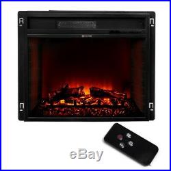 23 Electric Fireplace Heater Insert flat Glass Panel with Remote, Black