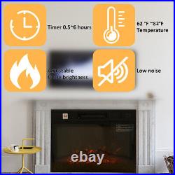 23 Electric Fireplace Insert Freestanding & Recessed Heater Log Flame Remote