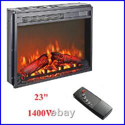 23 Electric Fireplace Insert Heater 1400W withOverheat Protection&Remote Control
