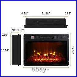 23 Electric Fireplace Insert Heater Glass View Wireless Remote Control 1400w
