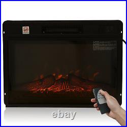 23 Electric Fireplace Insert Heater Glass View Wireless Remote Control 1400w