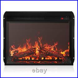 23 Electric Fireplace Insert Indoor Heater with Remote Control, Black