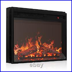 23 Electric Fireplace Insert Indoor Heater with Remote Control, Black