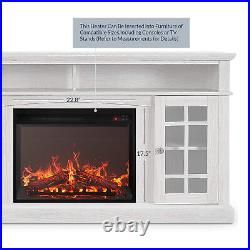 23 Electric Fireplace Insert Indoor Heater with Remote Control, Black