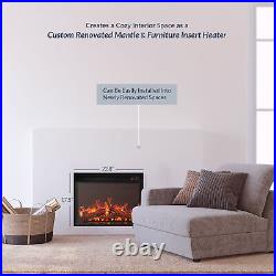 23 Electric Fireplace Insert Indoor Heater with Remote Control, Black
