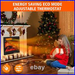 23 Electric Fireplace Insert Infrared Quartz Recessed Heater Timer with Remote