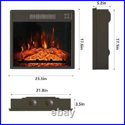 23 Electric Fireplace Insert, Recessed 1500W Fireplace Heater with Low Noise