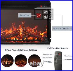 23 Electric Fireplace Insert WithFire Crackling Sound, Recessed Fireplace Heater