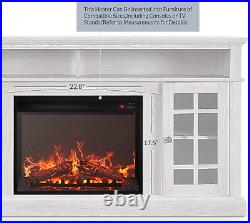 23 Electric Fireplace Insert WithFire Crackling Sound, Recessed Fireplace Heater