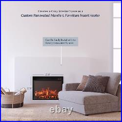 23 Electric Fireplace Insert WithFire Crackling Sound, Recessed Fireplace Heater