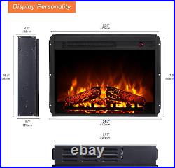 23 Electric Fireplace Insert with Remote Control, Recessed & Wall Mounted Firep