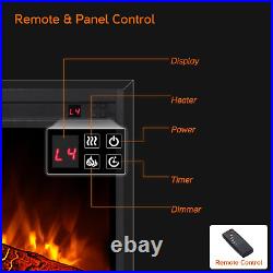 23 Electric Fireplace Insert with Remote Control, Recessed & Wall Mounted Firep