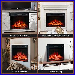 23 Electric Fireplace Recessed Insert 3-Level Realistic Flame with Remote Control