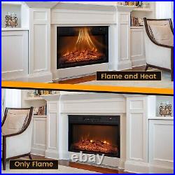 23 Electric Fireplace Recessed Wall Mount Insert Heater Remote LED Flame 1400W