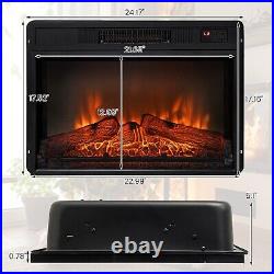 23 Electric Fireplace Recessed Wall Mount Insert Heater Remote LED Flame 1400W