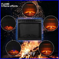 23 Electric Fireplace with Log Flame Effect Recessed Insert Heater Timer 1500W