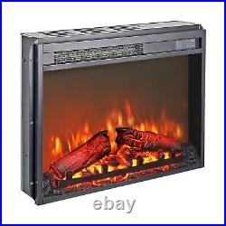 23 Electric Infrared Quartz Fireplace Insert Log Flame Heater with Remote Control