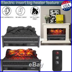 23 Embedded Electric Fireplace Insert Heater Glass Log Flame with Remote Control