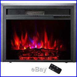 23'' Embedded Electric Fireplace Insert, Recessed Stove Heater Remote Control