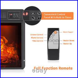 23 Fireplace Electric Embedded Insert Heater Adjustable LED Flame Effect Remote