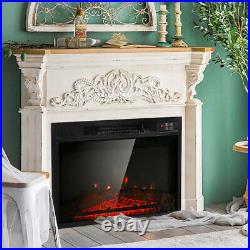 23''Fireplace Electric Embedded Insert Heater Glass Log 7 Color Adjustable Flame