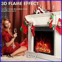 23 Fireplace Electric Embedded Insert Heater Glass Log Flame with Remote Control