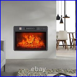 23 Fireplace Electric Embedded Insert Heater with Log Burn Flame Effect 1400W US