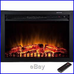 23 Free Standing Insert 1400W Wood Electric Fireplace Firebox Remote Control